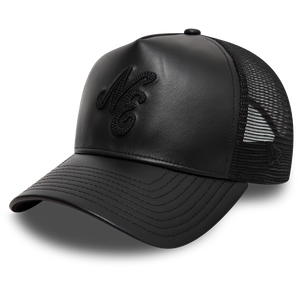 Sapca Newera Img Leather Trucker Newera Blkwhi