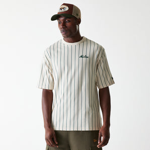 Tricou New Era Pinstripe Oversized Alb
