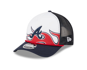 Șapcă New Era 9FORTY M Crown A-frame Jr MLB25 Bristol Atlanta Braves Reglabilă Albastră