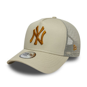 Șapcă New Era 9FORTY A-frame Trucker New York Yankees Reglabilă Bej