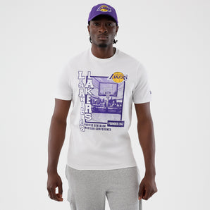 Tricou New Era NBA Graphic Regular Los Angeles Lakers Alb