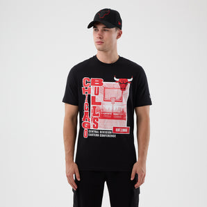 Tricou New Era NBA Graphic Regular Chicago Bulls Negru