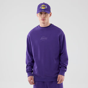 Bluză New Era Nba League Edition Oversized Tonal Fleece Terry La Lakers Mov
