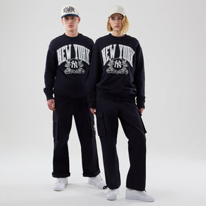 Bluză New Era Mlb Arch Graphic Crew Ny Yankees Albastră