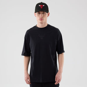 Tricou New Era Nba League Edition Tonal Oversized Chicago Bulls Negru