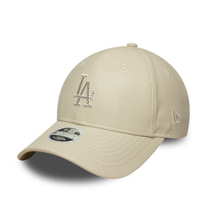 Șapcă New Era 9Forty M-Crown Women Diamante Faux Leather La Dodgers Reglabilă Bej