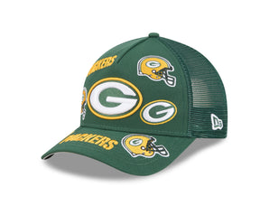 Șapcă New Era 9Forty M-Crown All Over Print Green Bay Packers Reglabilă Verde