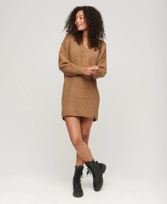 Rochie tricotata Superdry V NECK KNIT JUMPER DRESS