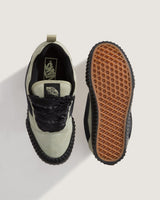 VGeneration Vans Knu Skool light green suede sneakers with black laces and chunky sole. 100% leather.