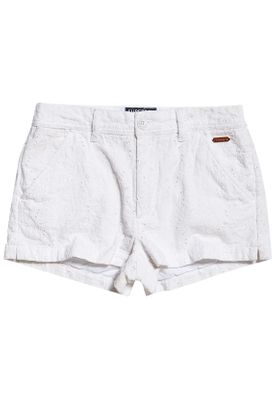 IMBRACAMINTE FEMEI SUPERDRY Pantaloni Scurti Broderie Chino Short Alb - vgeneration.ro