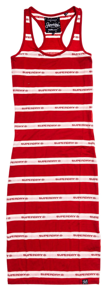 IMBRACAMINTE FEMEI SUPERDRY Rochie Mila Stripe Midi Dress Rosu - vgeneration.ro