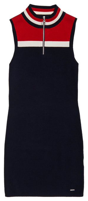 IMBRACAMINTE FEMEI SUPERDRY Rochie Mini Edit Zip Knit Albastru - vgeneration.ro