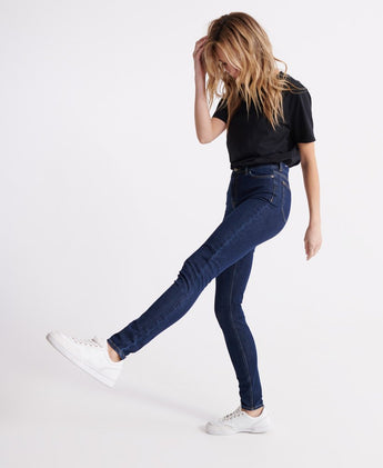 IMBRACAMINTE FEMEI SUPERDRY Pantaloni High Rise Skinny Albastru - vgeneration.ro