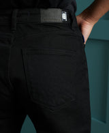 Pantaloni Blug High Slim Taper Negru-PANTALONI-SUPERDRY--Vgeneration.ro