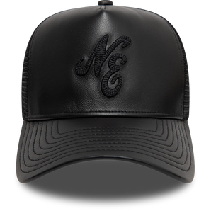 Sapca Newera Img Leather Trucker Newera Blkwhi