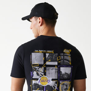 Tricou Nba Photogrphc Print Reg Tee Loslak Blk Tshirt Ss Los Angeles Lakers Newera
