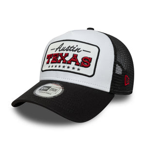 Șapcă New Era 9FORTY A-frame Trucker Location Patch Reglabilă Albă