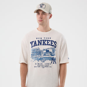 Tricou New Era MLB Slub Stadium Oversize New York Yankees Alb