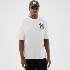 Tricou New Era MLB Floral Oversize New York Yankees Alb