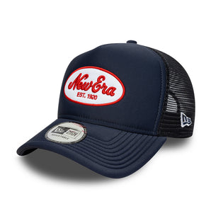 Șapcă New Era 9FORTY A-frame Trucker Oval Foam Patch Reglabilă Albastră