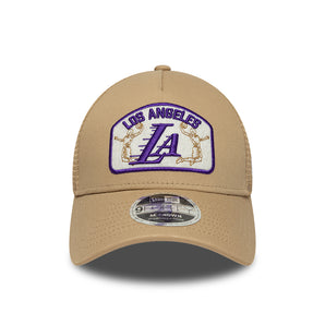 Șapcă New Era NBA 9FORTY Mesh A-Frame Trucker Los Angeles Lakers Reglabilă Bej