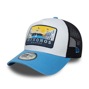 Șapcă New Era 9FORTY A-frame Trucker Location Patch Reglabilă Albastră