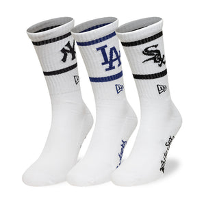 Șosete New Era Mlb Crew 3-Pack Albe