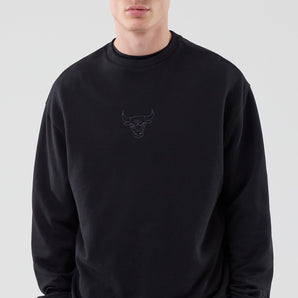 Bluză New Era Nba League Edition Oversized Tonal Fleece Terry Chicago Bulls Neagră