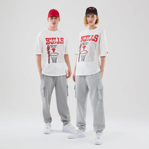 Tricou New Era Nba Graphic Oversized Chicago Bulls Alb