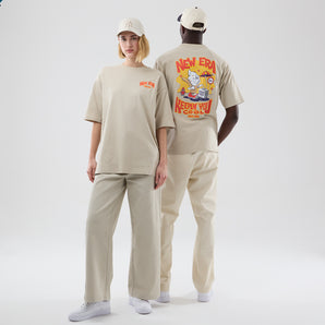 Tricou New Era Food Character Graphic Oversized Bej