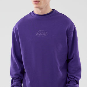 Bluză New Era Nba League Edition Oversized Tonal Fleece Terry La Lakers Mov