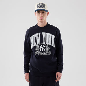 Bluză New Era Mlb Arch Graphic Crew Ny Yankees Albastră