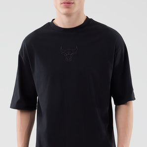 Tricou New Era Nba League Edition Tonal Oversized Chicago Bulls Negru