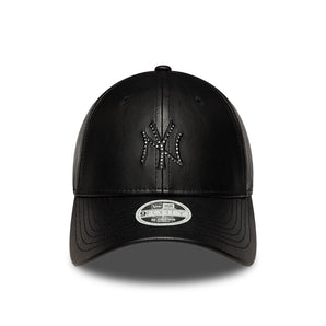 Șapcă New Era 9Forty M-Crown Women Diamante Faux Leather Ny Yankees Reglabilă Neagră