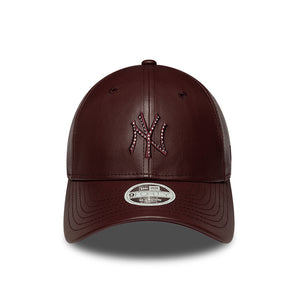 Șapcă New Era 9Forty M-Crown Women Diamante Faux Leather Ny Yankees Reglabilă Maro