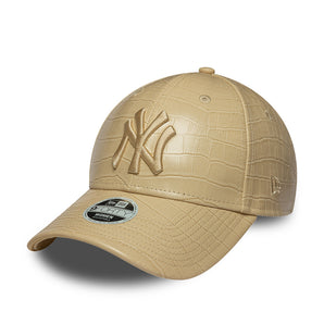 Șapcă New Era 9Forty Women Pattern Faux Leather Ny Yankees Reglabilă Bej
