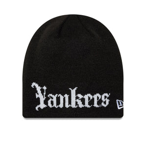 Căciulă New Era Knit Thin Wordmark Skully Ny Yankees Neagră