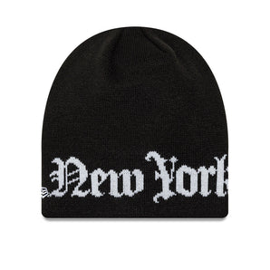 Căciulă New Era Knit Thin Wordmark Skully Ny Yankees Neagră