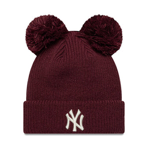 Căciulă New Era Knit Medium Women Double Pom Beanie Ny Yankees Maro