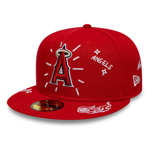 Șapcă New Era 59Fifty Mlb Scribble La Angels Fixă Roșie