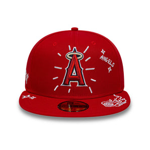 Șapcă New Era 59Fifty Mlb Scribble La Angels Fixă Roșie