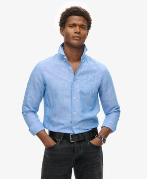 Camasa Superdry Studios Linen Button Down Long Sleeve