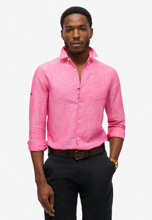 Camasa Superdry Studios Linen Button Down Long Sleeve
