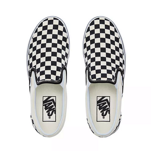 INCALTAMINTE FEMEI, BARBATI VANS Tenisi Classic Slip-On Checkerboard Alb-Negru - vgeneration.ro