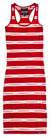 IMBRACAMINTE FEMEI SUPERDRY Rochie Mila Stripe Midi Dress Rosu - vgeneration.ro