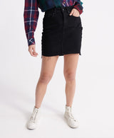 fusta de blugi neagra SuperDry