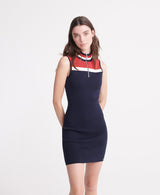 IMBRACAMINTE FEMEI SUPERDRY Rochie Mini Edit Zip Knit Albastru - vgeneration.ro