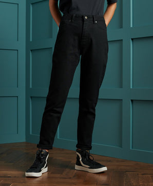 Pantaloni Blug High Slim Taper Negru-PANTALONI-SUPERDRY--Vgeneration.ro